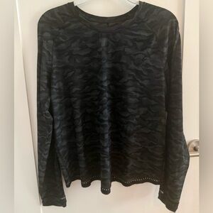 Lululemon Black Camouflage Long Sleeve Shirt